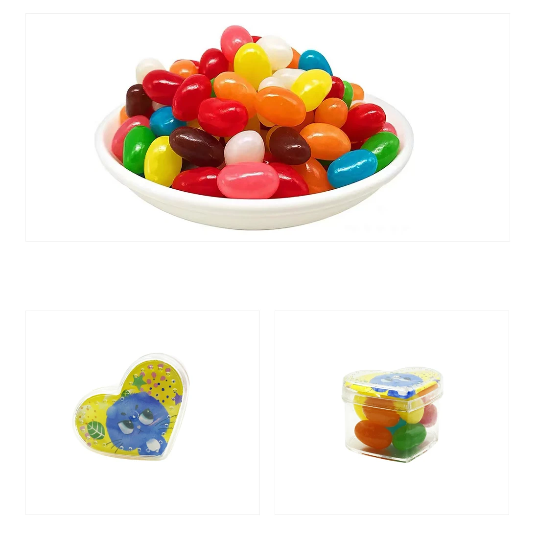 High Quality Fruity Delicious Crispy Jelly Bean Love Box Private Label Candy Colorful Assorted Fruit Jelly Bean