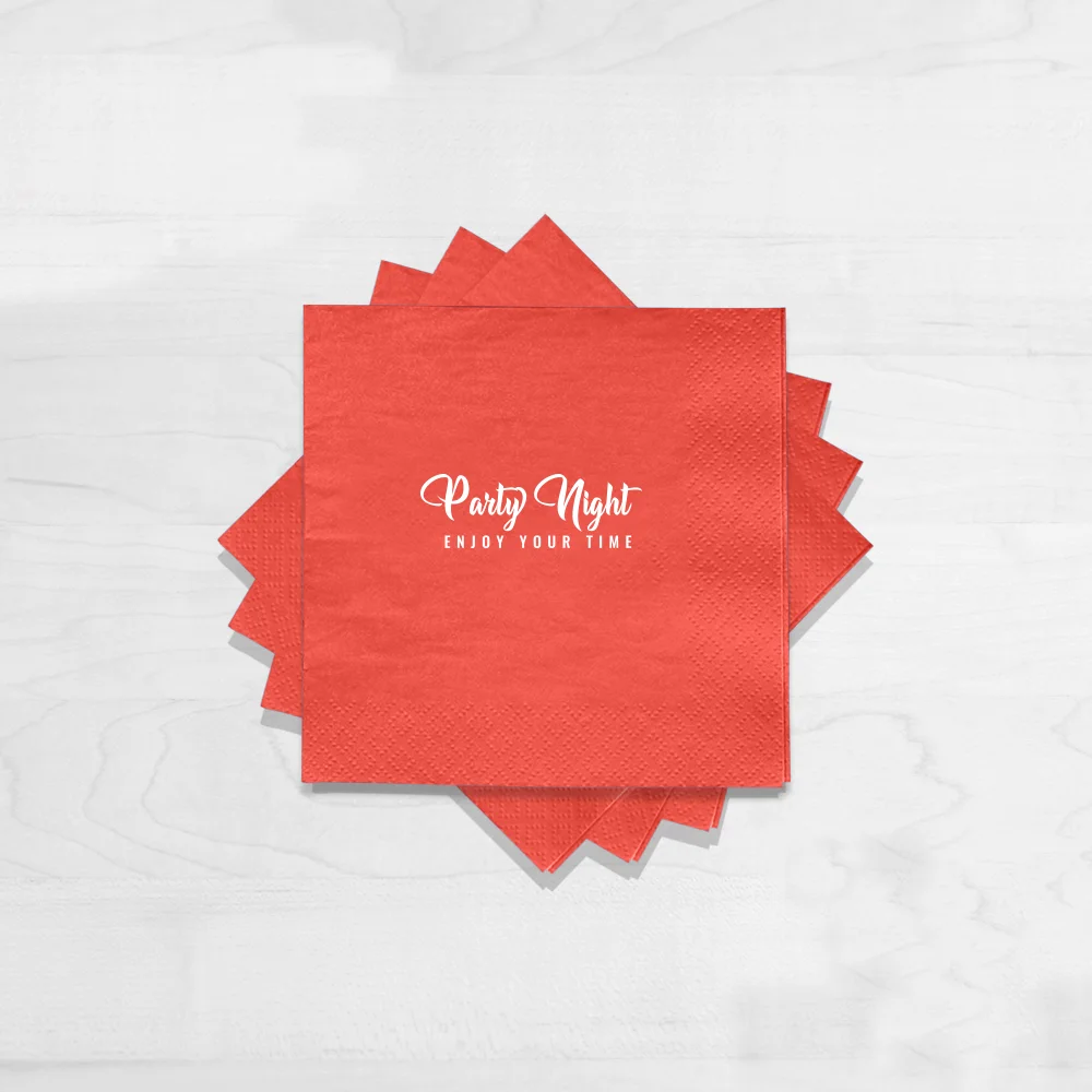 Personalized Disposable Printing Napkins Cocktail Beverage Paper with Your Own Design, Restaurant Custom Printed Tissue Paper