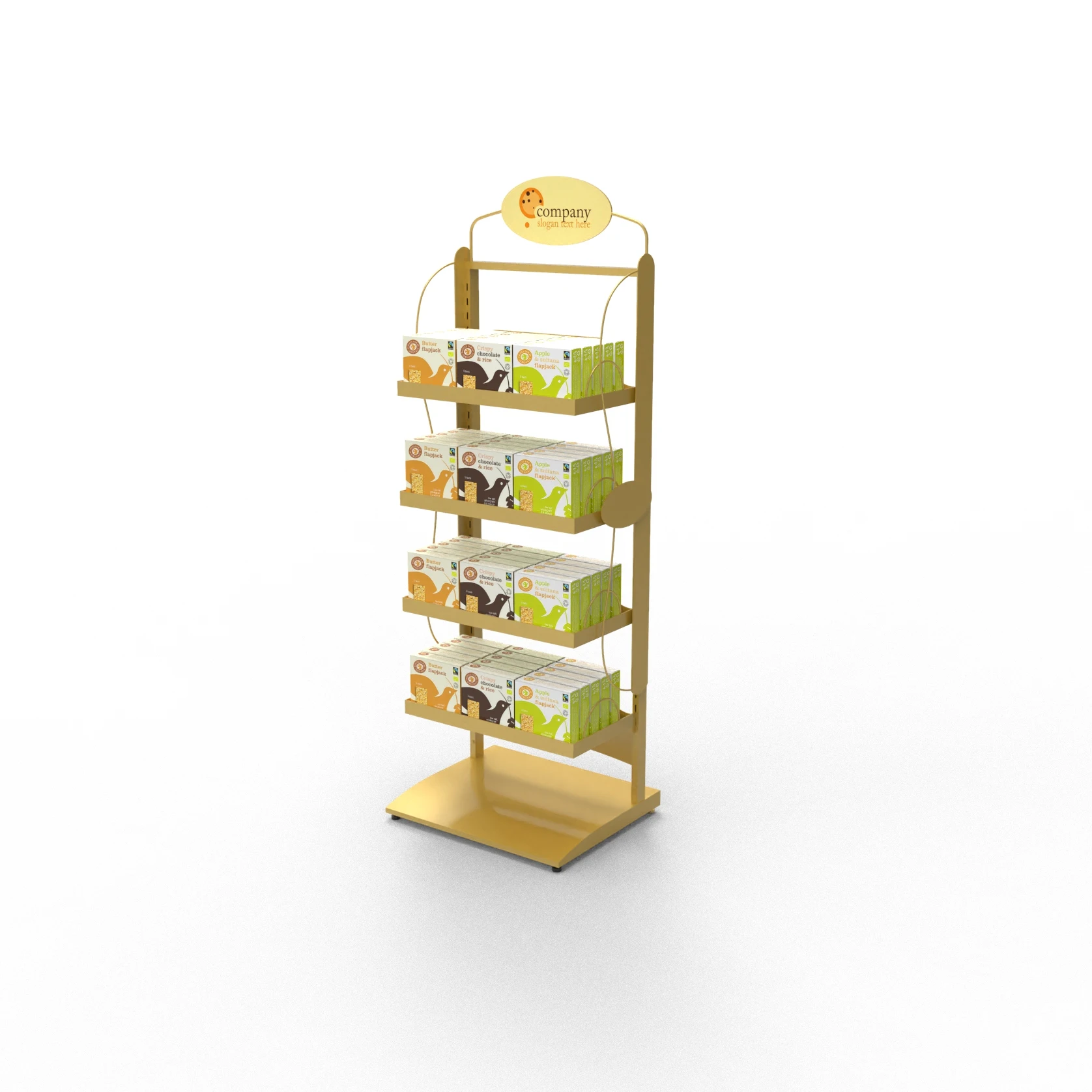 Retail Metal Potato Chip Floor Shelf Biscuits Snack Stand Food Display Rack makeup display rack