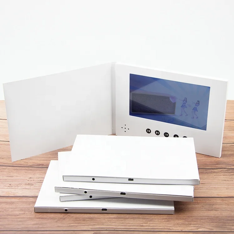 7 дюймов hd ips держатель серии hardcover с ЖК-дисплей модуля пустая белая видео брошюра карты