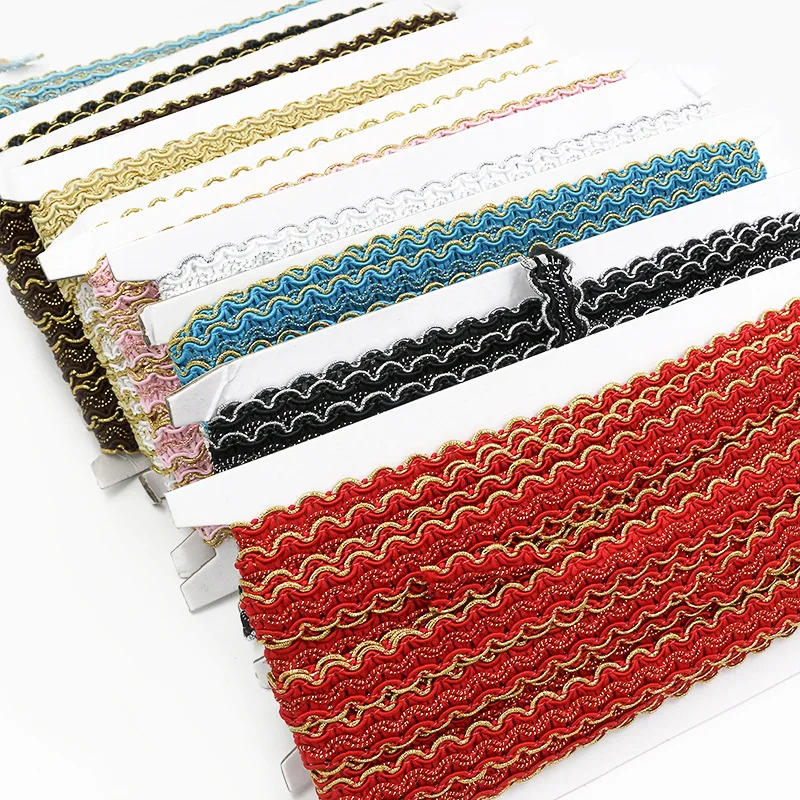 wholesale Cheap Rainbow Gimp Basic Sewing Polyester Ethic Gradient Color Looped Lace Fan braid ribbon Trim