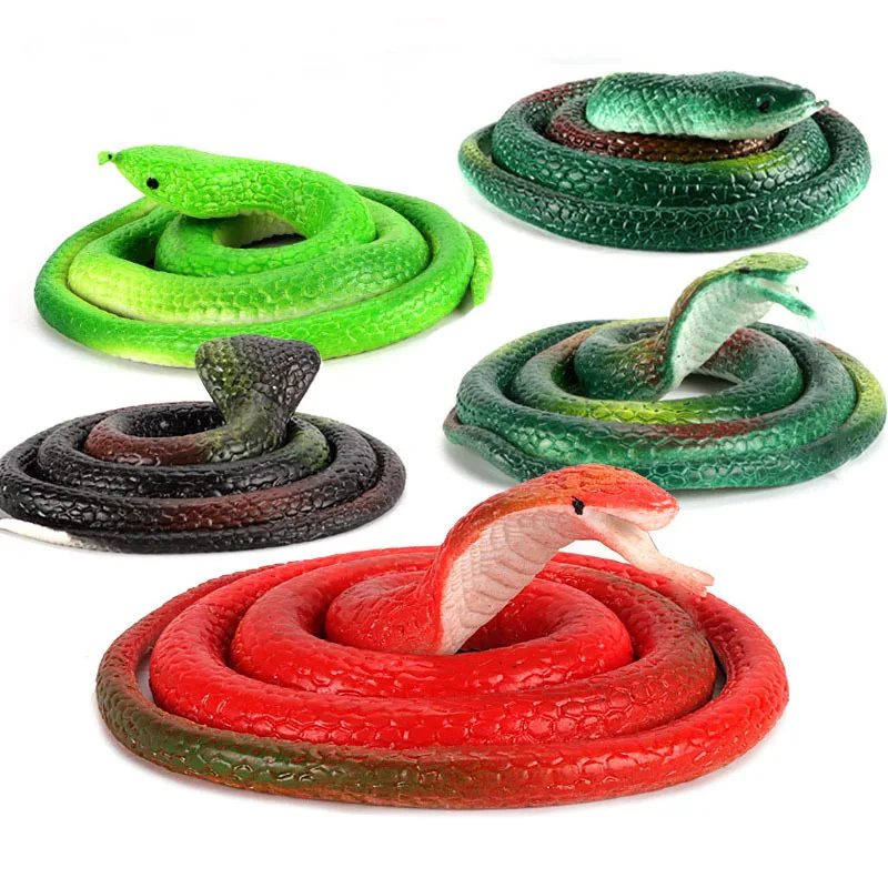 Syh1175 Rubber Lifelike Snakes Halloween Easter Gifts Pranks Props Garden Props to Scare Birds Realistic Rubber Snakes