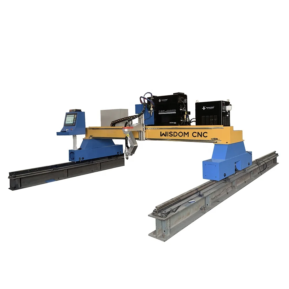 WISDOM CNC heavy duty Gantry CNC Metal Plasma Bevel Cutting Machine 6 axis industry using