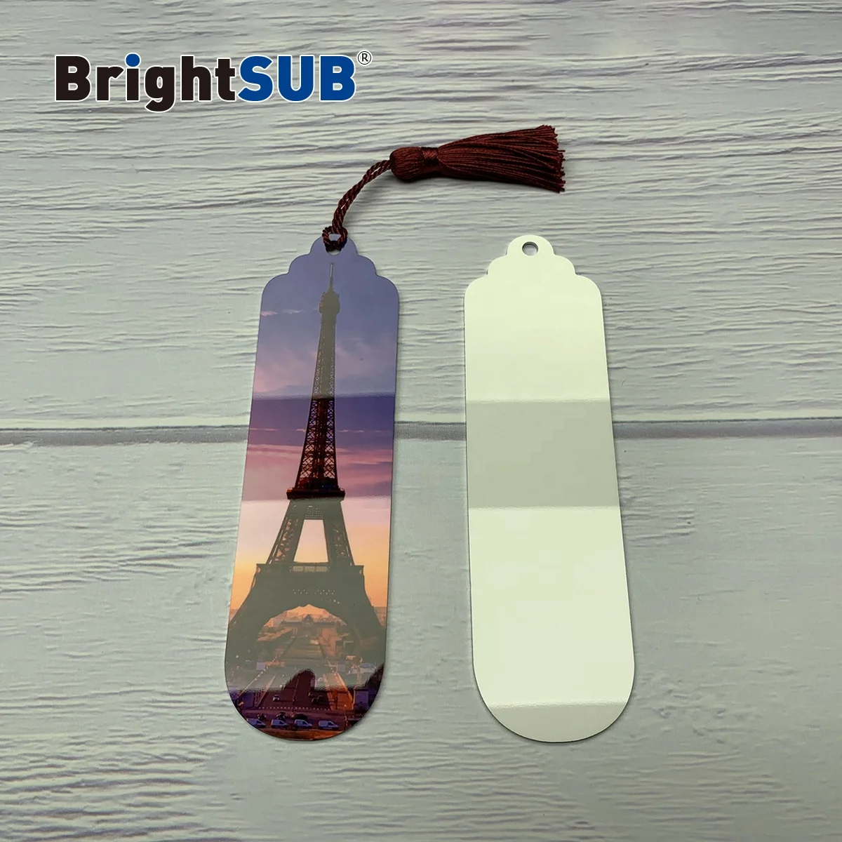 BrightSUB 0.75mm LS-CBM002 Sublimation Aluminum bookmark gloss white metal glossy coated heat transfer picture printing