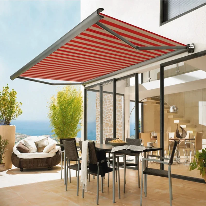 decorative outdoor garden arches aluminium patio cover fabric awnings retractable full case for terrace
