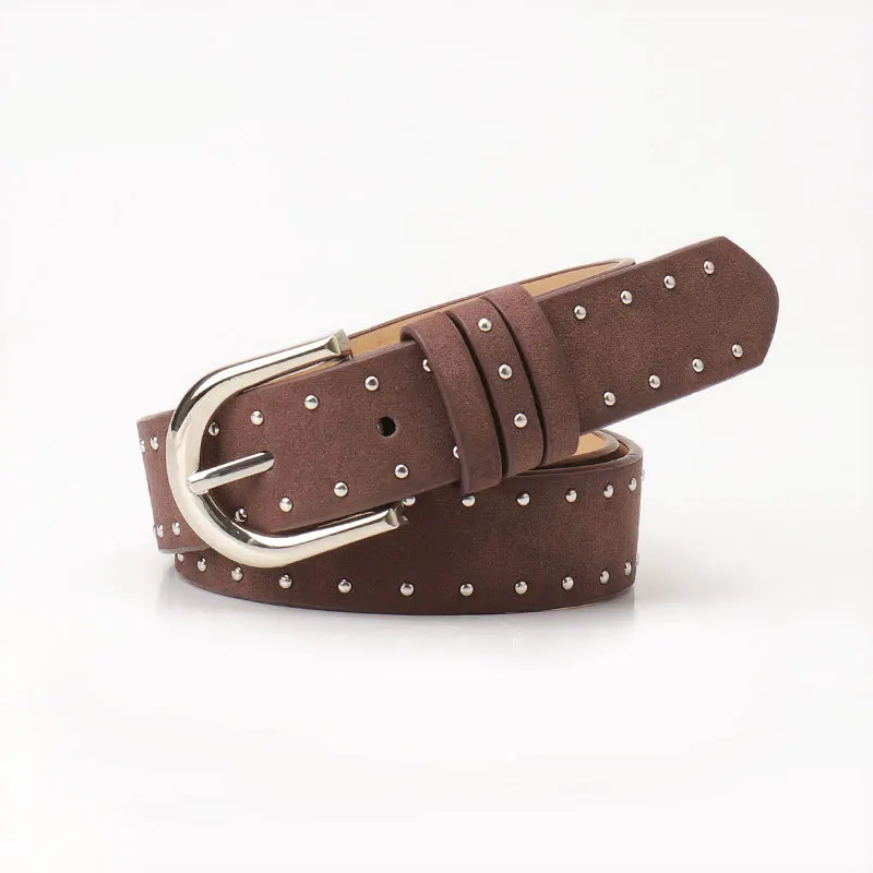 Female Casual Needle Buckle Wide Belts Soft Suede PU Waist Belt for Ladies Dress Jeans Simple Western Studs Women Belt