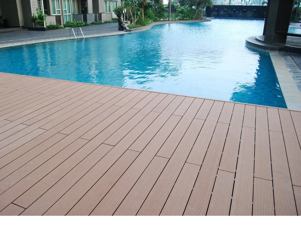 Outdoor Wood Plastic composite Decking  wood flooring 3D embossed WPC flooring composite deck