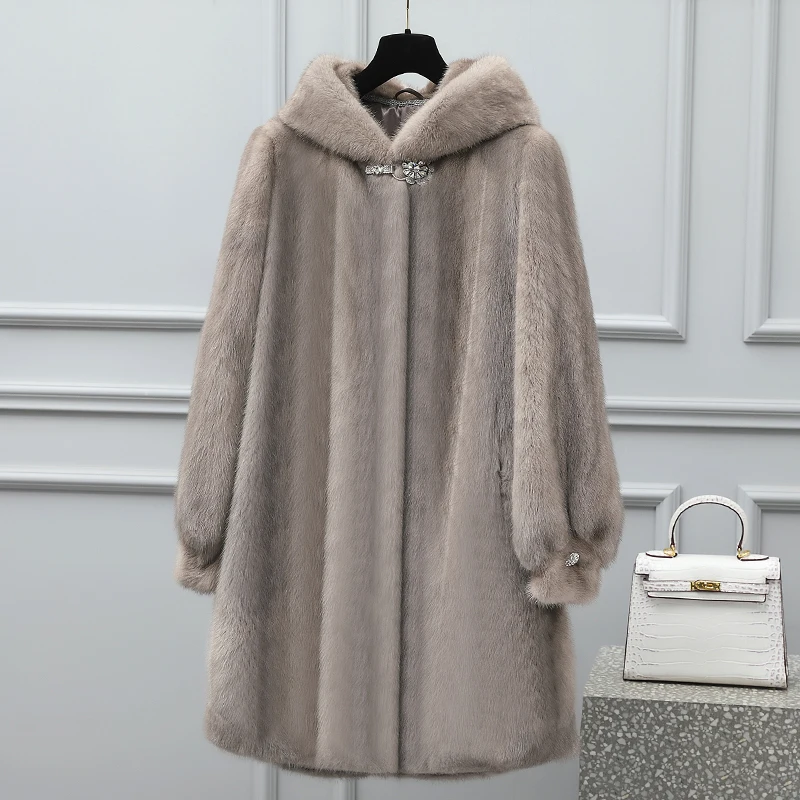 new arrival long style stand collar women real fur mink coat 100% mink fur coats