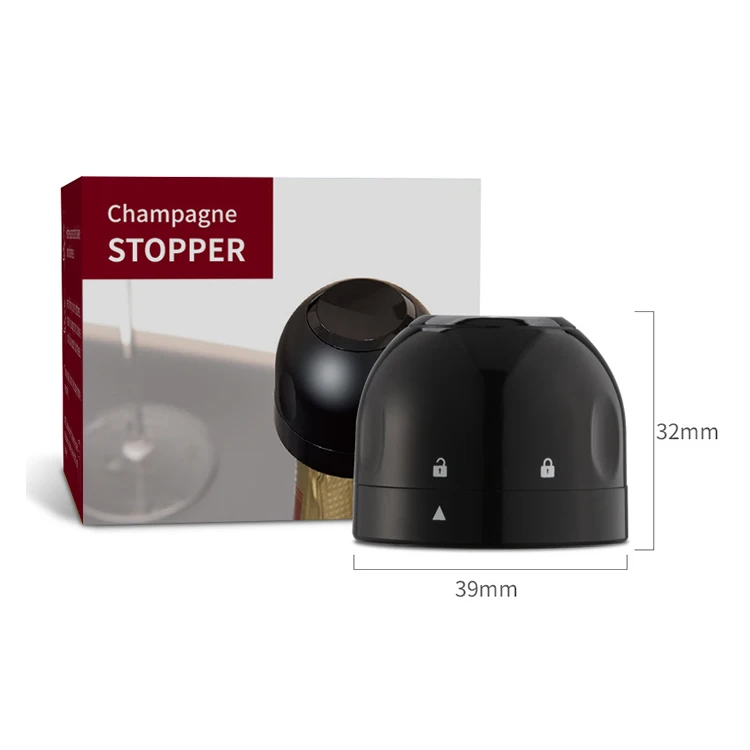 Custom Logo Sparkling Wine Bottle Stopper Sealer Mini Champagne Bottle Stopper in Gift Box Packing
