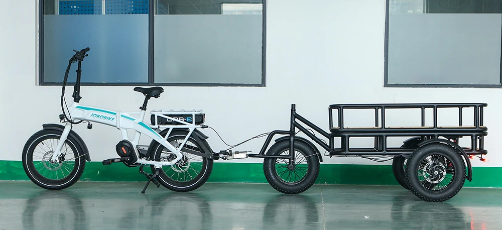 Aluminum alloy 16*4.0 fat tire outdoor camping transport camper travel cargo electric bicycle trailer