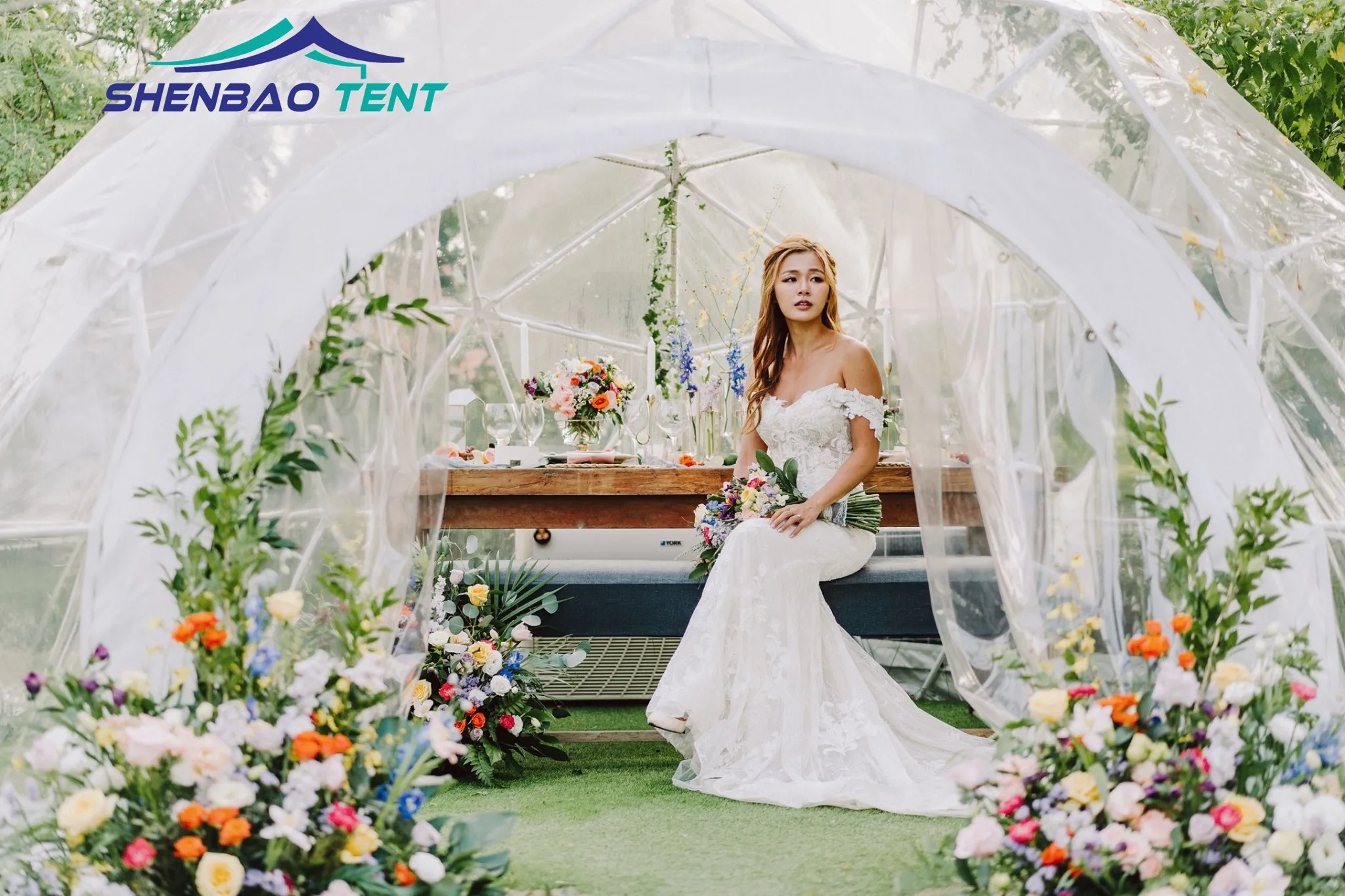 Курорт купол под заказ стальной Igloo палатка Кемпинг теплица