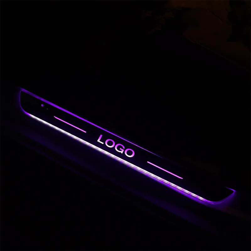 Auto Accessories Illuminated RGB multi color Light Moving Car Led Illuminated Door Sill Plate