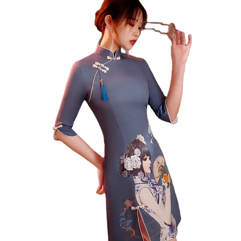 Китайский женский костюм Cheongsam для молодых девушек