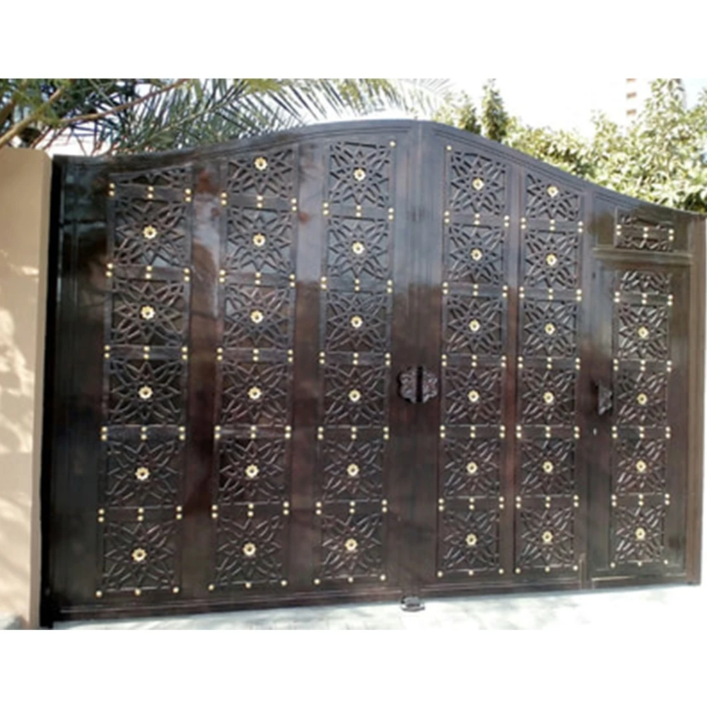 Automatic Double panels swing style  latest main gate designs decorative aluminum gates