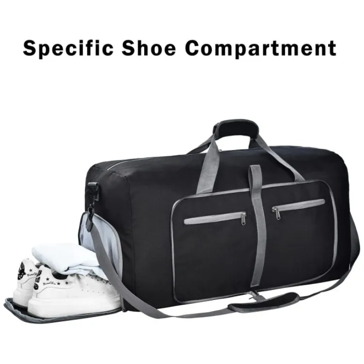 Lightweight Sport Foldable Travel Duffel Bag Large Travel Luggage Bag with Shoes Compartment