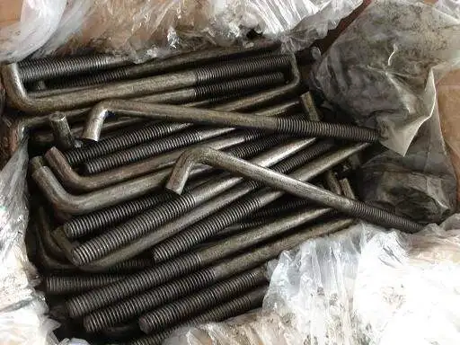 Anchors Grade 4.8 Bolt 8.8 Carbon Steel Anchor Hook Foundation Bolt And Nut L 7 J 9 Shape Plain Finish  Zinc HDG Supplier J Bolt