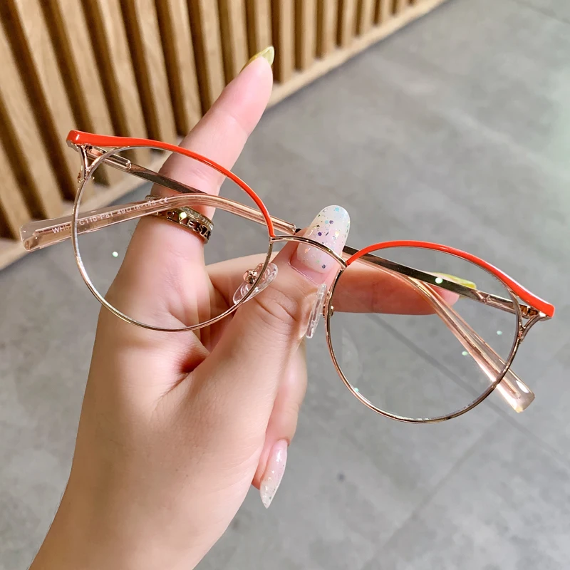 2022 Fashion Cat Eye Glasses Frame Newest Computer Glasses Women Colorful Design Blue Light Blockling Glasses For Women WH511