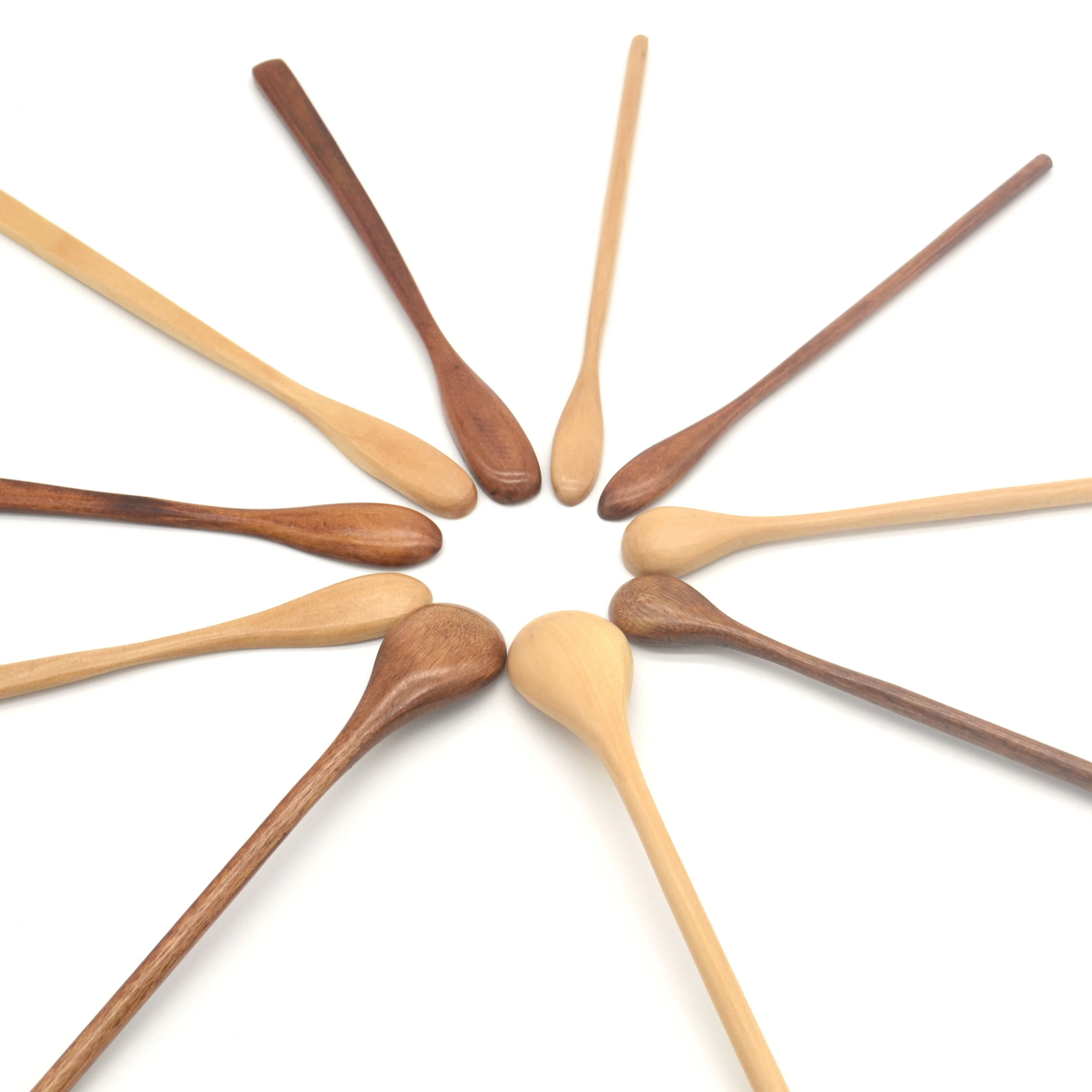 Набор вилок и ложек, деревянная мини-ложка для медовых банок, экологически чистый инструмент с длинной ручкой