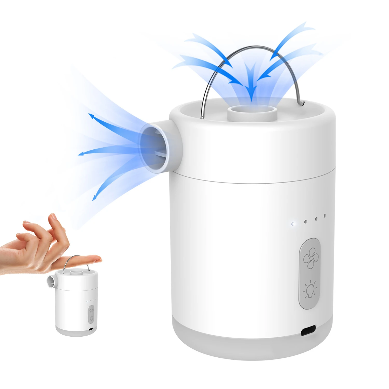 4-in-1 Electric Mini Pump Wholesale Portable Multi-functional Air Pump for Inflate Deflate Mattress Pillow Camping