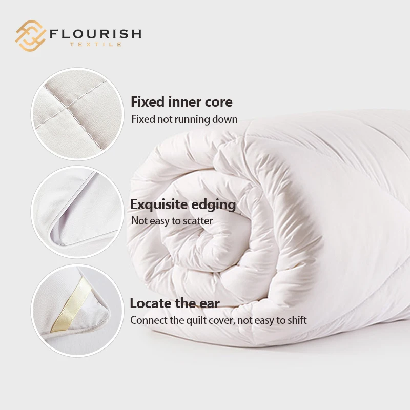 Flourish Eco-friendly comfortable 100% Wool Filling 100% cotton cover luxury quilt duvet comforter set soft quilts edredones
