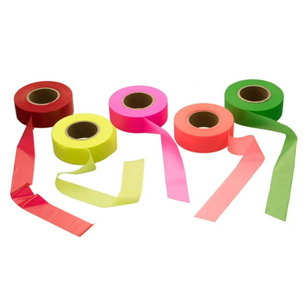 Non-adhesive Fade Less Surveyor Marking Tape Fluorescent Flagging Tape