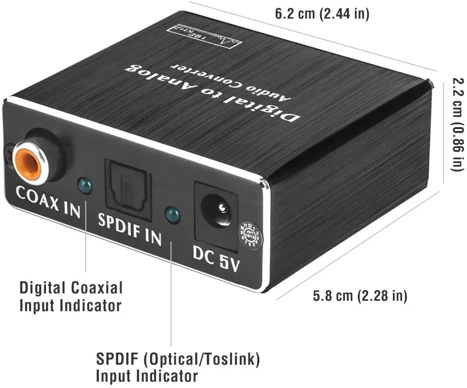 
Hot Selling Black Adapter Matrix Switcher High To Low Optical Digital To Analog Tv Audio Video Converter 5.1 