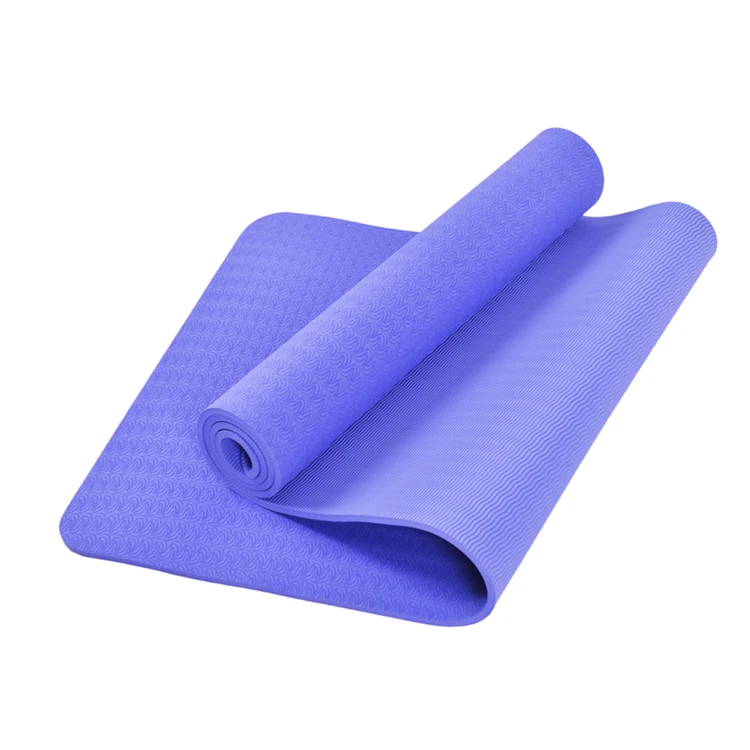 SHENDGE High Quality Embossed Natural Material Anti Slip Pu Purple Green Thick Custom Logo TPE Yoga Mat For Woman
