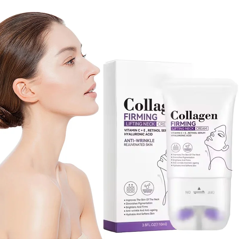R Collagen Neck Cream Lifts And Tightens The Neck Skin And The Roller Massage Head Improves Sagging Neck Skin And Fine Lines