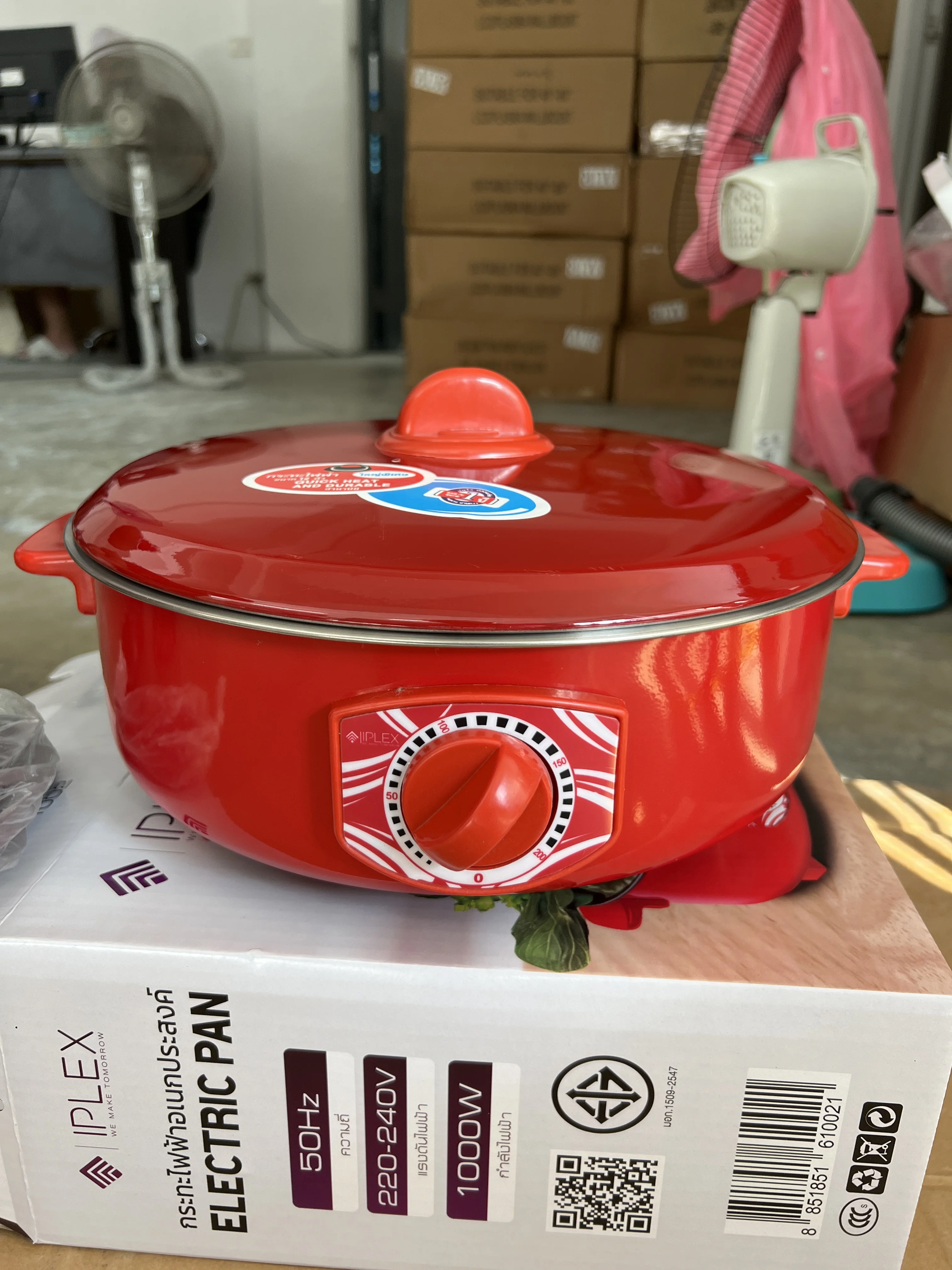 Red Electric Pan Electric Home Appliances Hot Pot Shabu	OEM Can Adjustable Heat Best Seller Product From Thailand