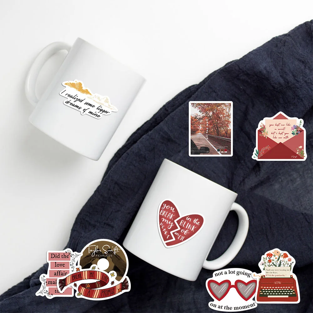 50PCS singer Taylor music Sticker Custom Pvc Waterproof Die Cut Stickers For Laptop Skateboard