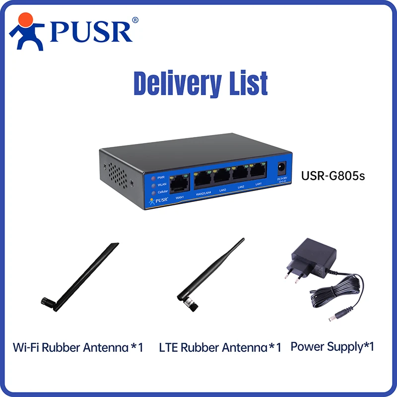 PUSR Global Frequency Industrial Dual SIM Router 4G/WiFi/Wired WAN Backup Hardware & Software Dual Watchdog USR-G805s-G