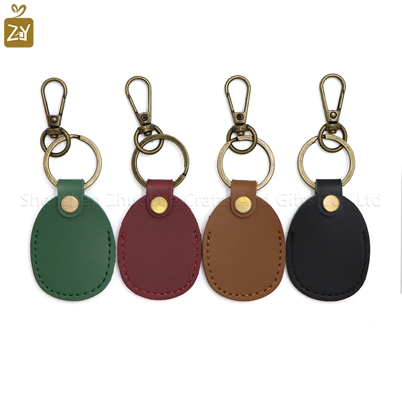 Handmade Car Keychain with Accessory Card Holder PU Leather Stainless Steel Metal Clip Door Lock Access Card Case Keychain Gifts