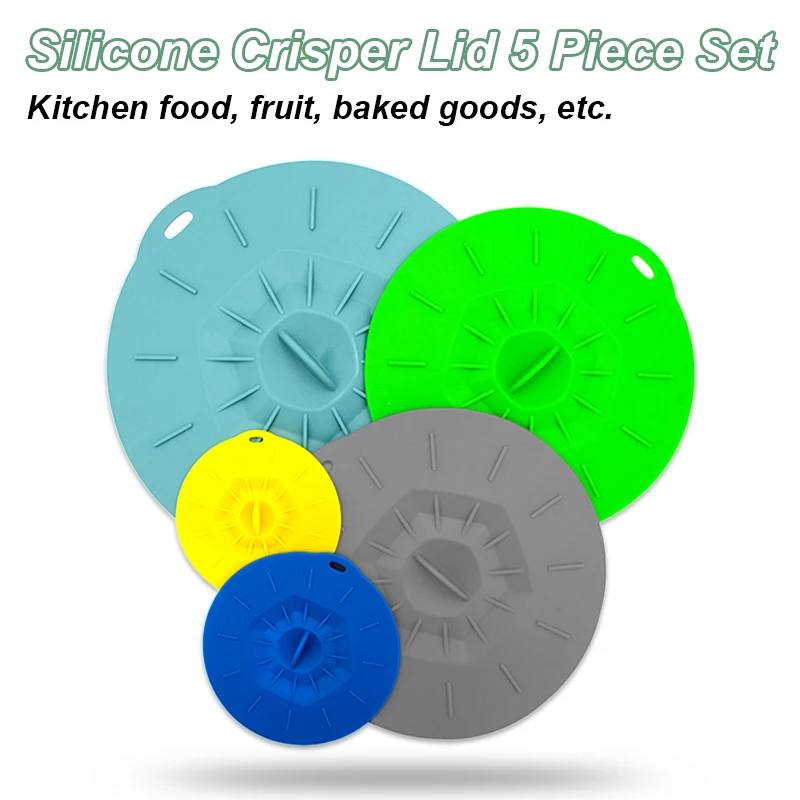 New Multi-functional Microwave Safety Fresh-Keeping Lid, Reusable Suction Food Sealing Cup Bowl Pot Vacuum Silicone Cover Cap