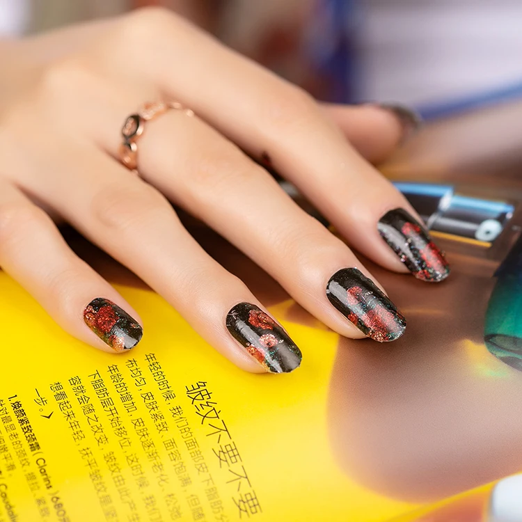 
Factory OEM mix flowers 16strips 100% nail polish nail art stickers nail wraps 