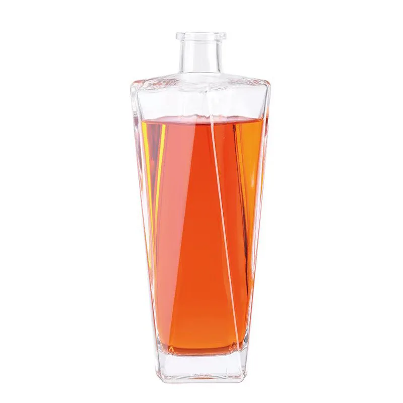Wholesale Custom 250ml 375ml 500ml 750ml Clear Vodka Liquor Gin Rum Tequila Whiskey Spirit Glass Bottle With Cork