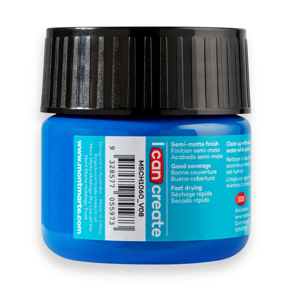 Mont Marte Acrylic Colour Paint 100ml - Deep Cyan artist acrylic paint