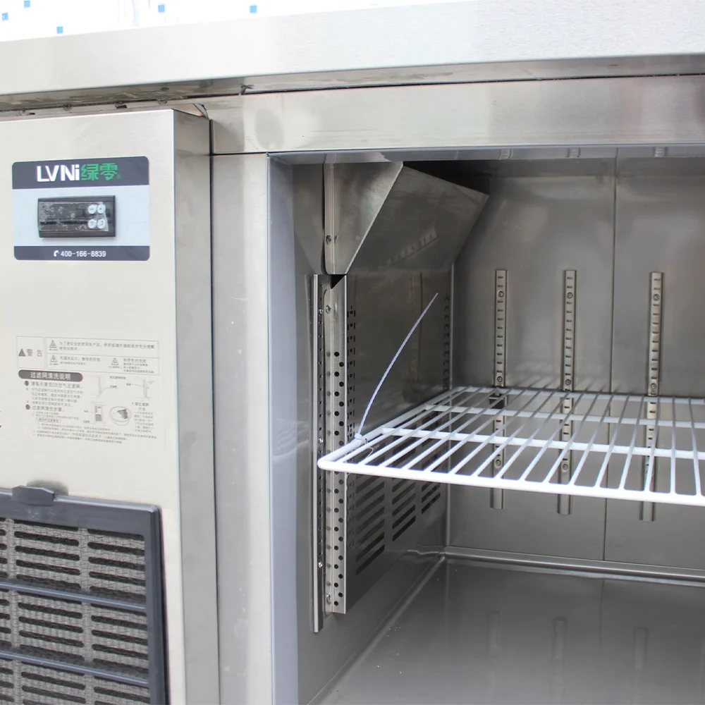 Commercial 505L 3 Door Counter Fridge Stainless Steel Under bench Counter Freezer for Kitchen