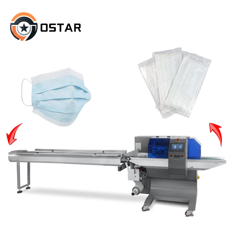 Fully Automatic Horizontal Wrapping Flow Pack Packaging Machine Face Mask Packing Machine