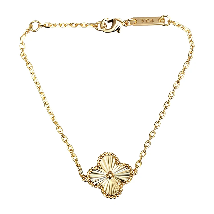 
2020 Cheap 24K Gold Chain Bracelet Inlaid Zircon Adjustable Bracelet Design for Girls 