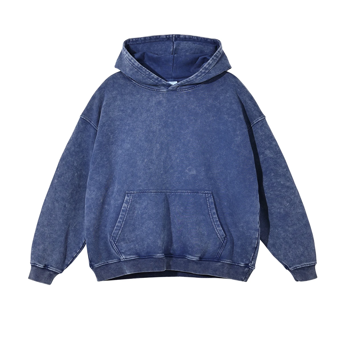 Wholesale Heavy No String 100% Cotton Oversized Hoodie Custom Men Acid Washed Vintage Drop Shoulder Hoodie