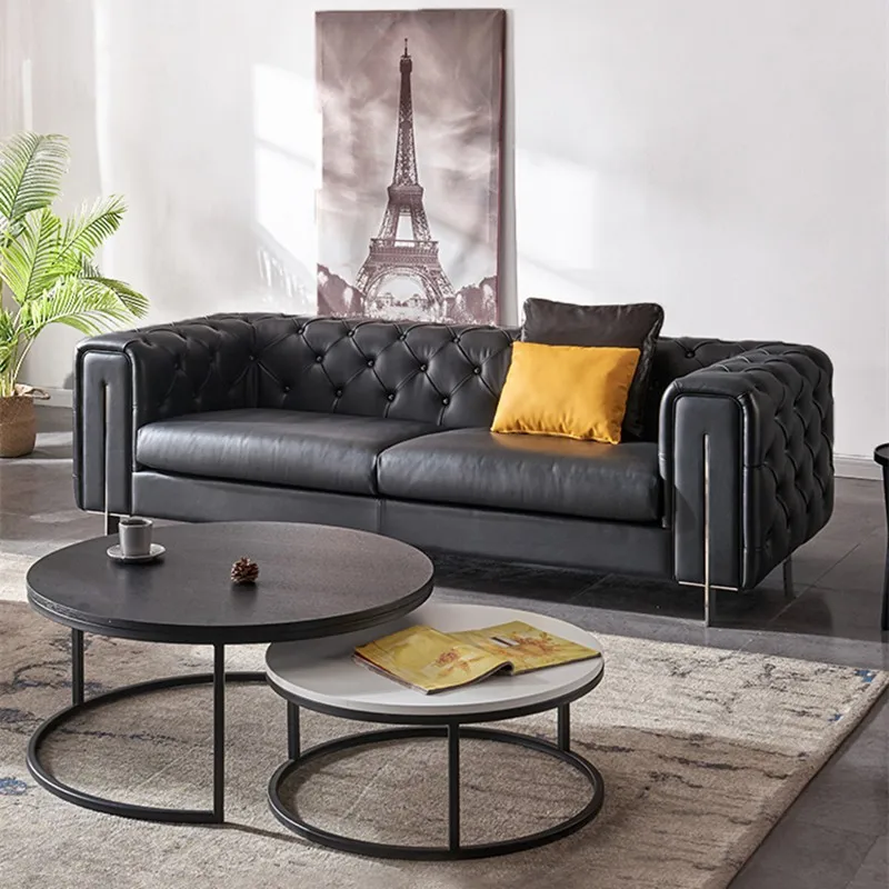 High quality modern lounge sofas set furniture for home luxury italian living room couch velvet fabric chesterfield sofa set