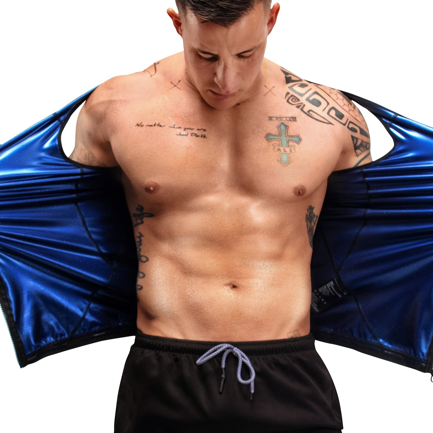 Hot Selling Mens Premium Zipper Sweat Weight Loss Vest for Men Waist Trainer Sauna Vests