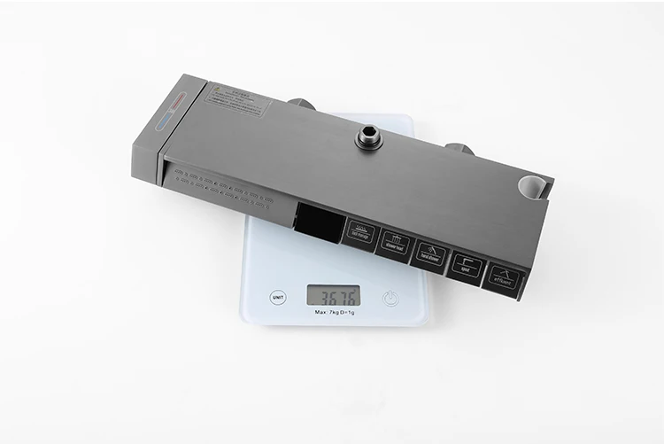 TikTok Hot Sale Piano Key LED Shower Set 5 Functions Brass Thermostatic Bathroom Shower Faucet Set