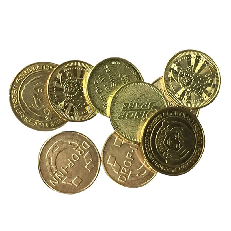 Custom Made High Quality Gold Silver Color Token Coins for Game Machine Amusement Arcade Game