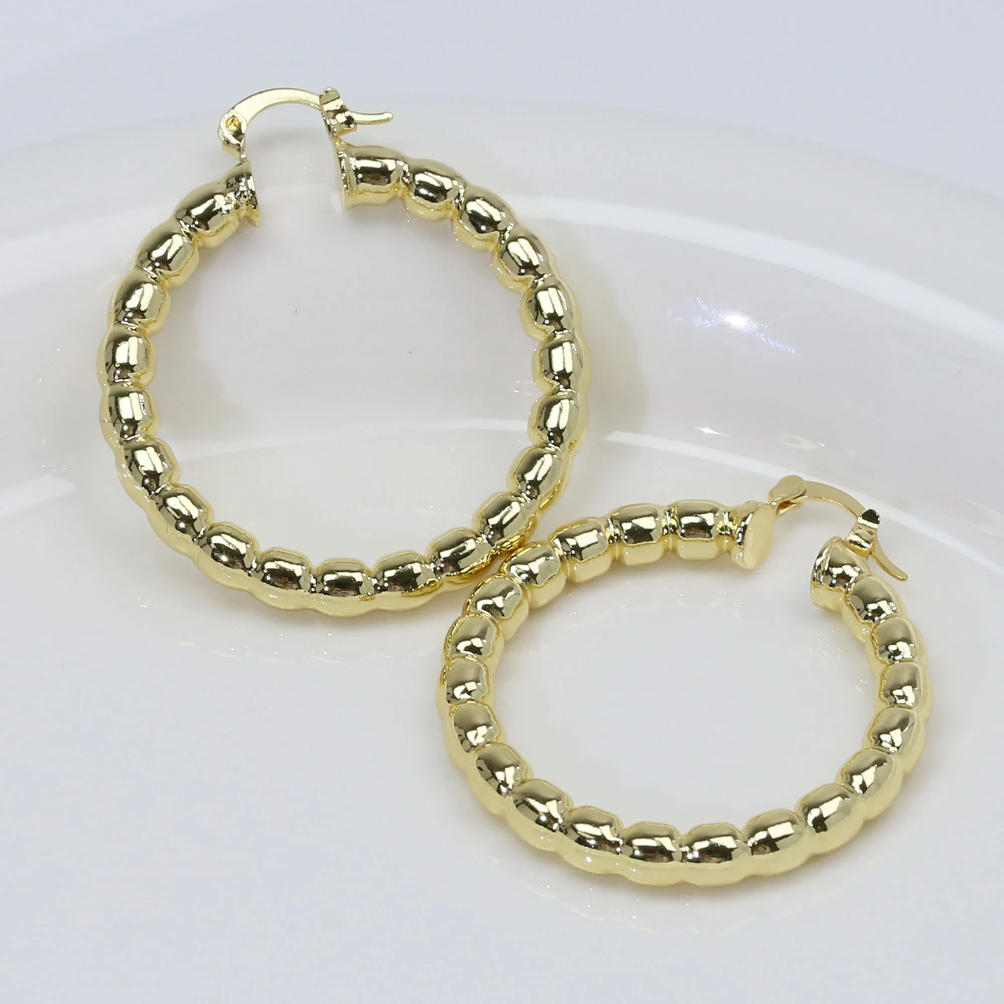 chunky earrings jewelry women trend 2023 Gold plated Stainless Steel Earring Elegant Chunky U Shape Oval Hoop Earrings