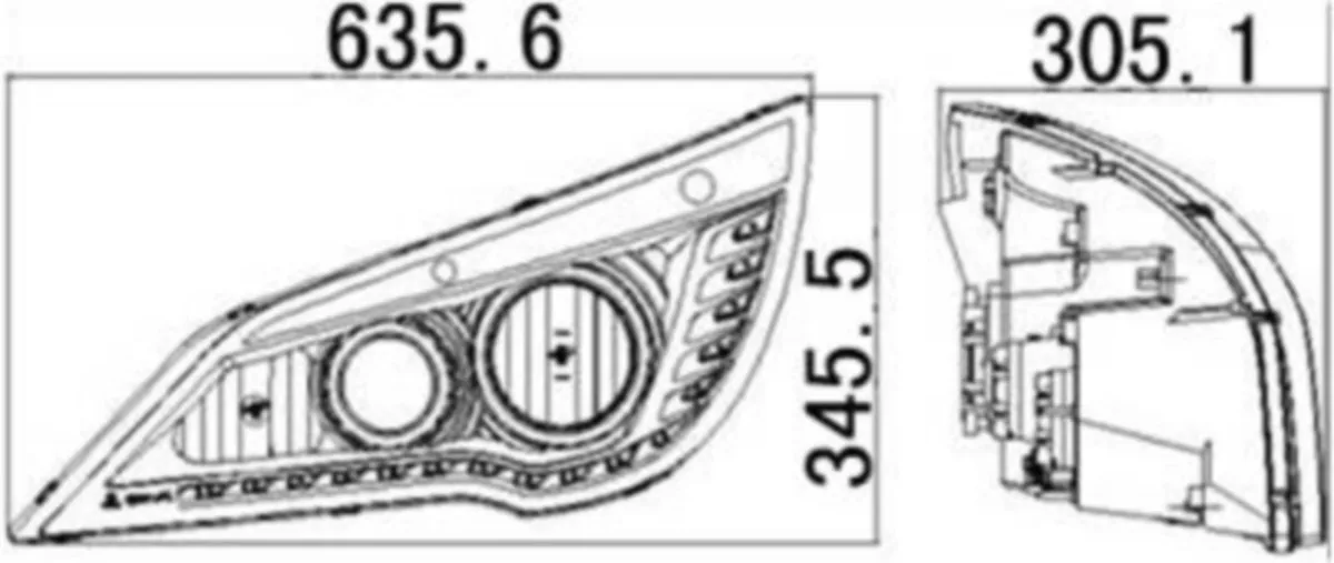 Original parts Wenguang QA1157(L)  bus combined head lamp for Yutong Daewoo