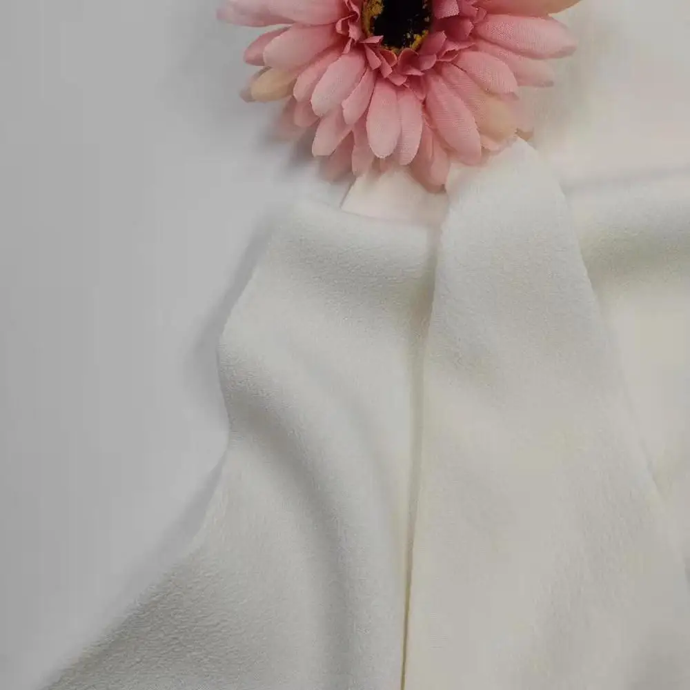 
Hot Sale Lenzing Ecovero White Crepe VISCOSE120D*ECOVERO30S 145GSM Rayon Fabric Both Solid and Print for Dress 