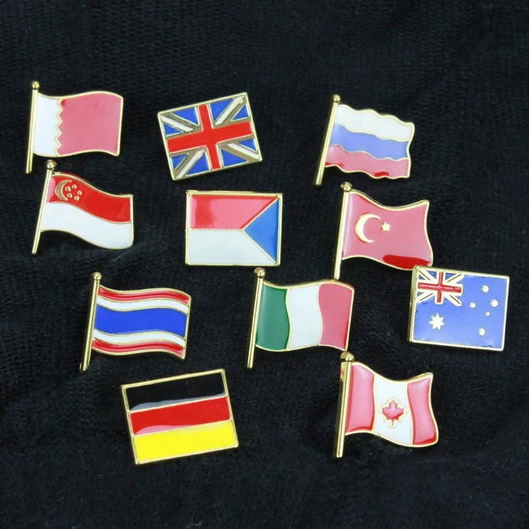 Italy Country Flag Enamel Pin In Stock National Metal Crafts Lapel Brooch Pins Tourist Travel Souvenir Event Promotional Gift