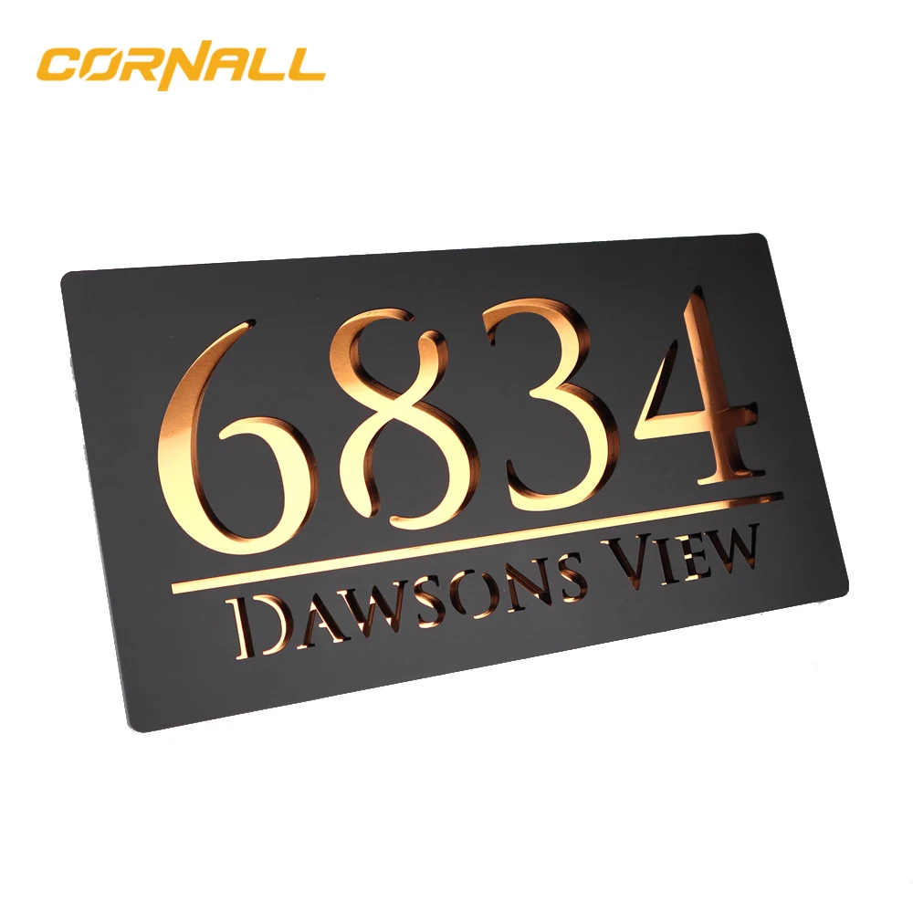 Manufacturer Custom 304 Stainless Steel House Numbers with light House Door Number Street Address Sign