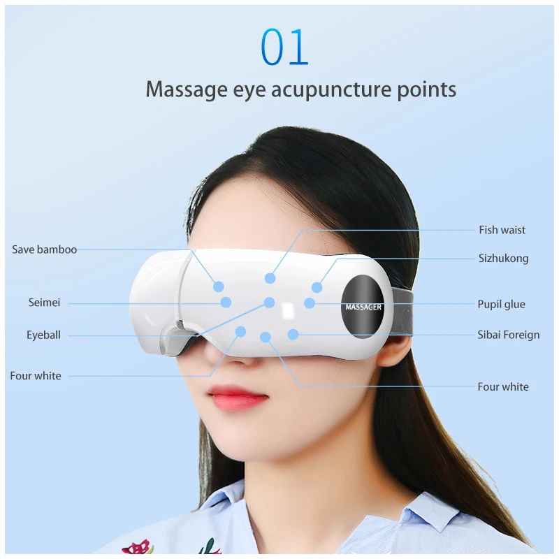 Eye Massager with Heat Cold Compression 4d Electric Compression Heating Cold Air Pressure Music Eye Massage Equipment
